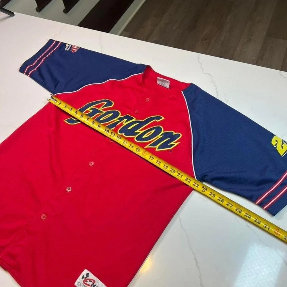 Chase Authentics Jeff Gordon Jersey Mens Large Red Blue 24 DuPont NASCAR